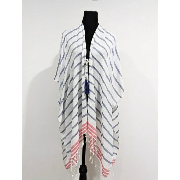 INC Women's White & Navy Striped Tie Topper O/S (MSRP $49) - Picture 2 of 6